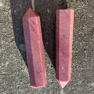 Set of 2 Pink Petrified Wood Towers Points Gemstone Crystals 170g